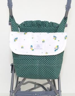 Silla muñeca plegable verde con lunares