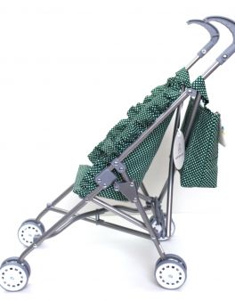 Silla muñeca plegable verde con lunares