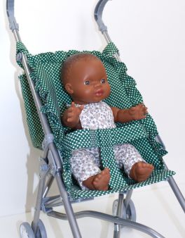 Silla muñeca plegable verde con lunares