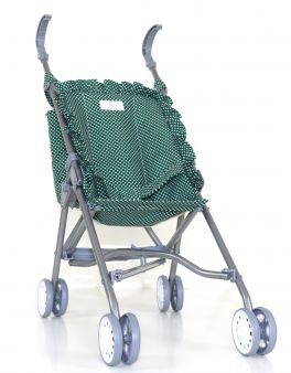 Silla muñeca plegable verde con lunares